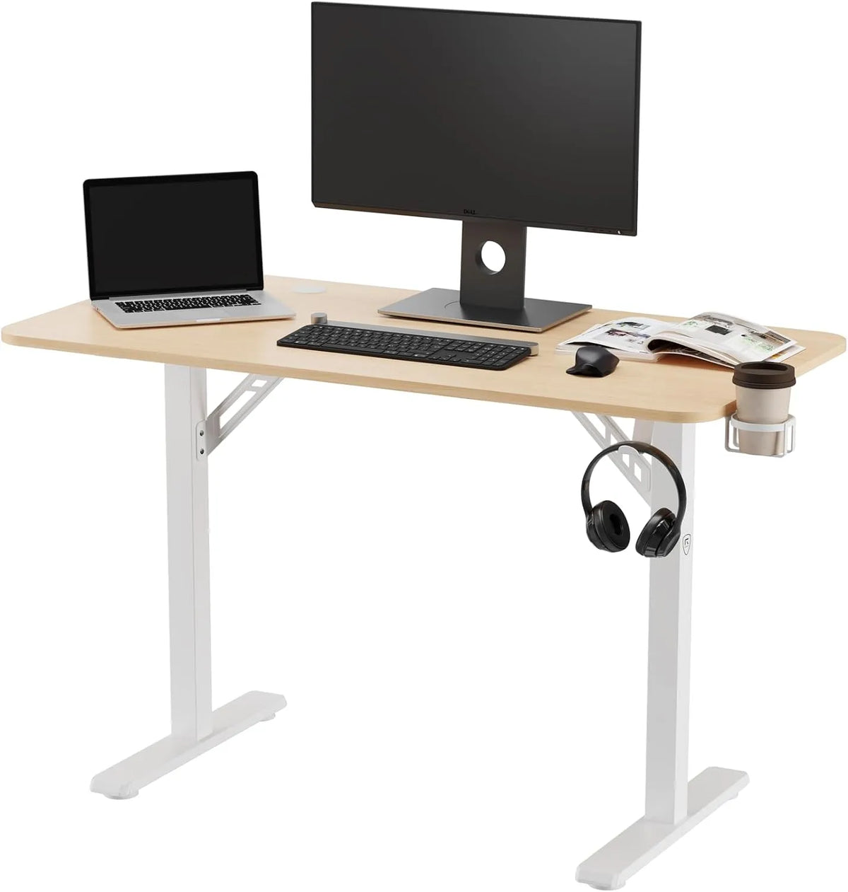 Mug de voyage: en métal, en bois, format compact, pour gaming, 120×60 cm, 100 kg, blanc