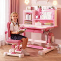 Bureau et table informatique: pour enfant, avec tiroirs, réglable, rose