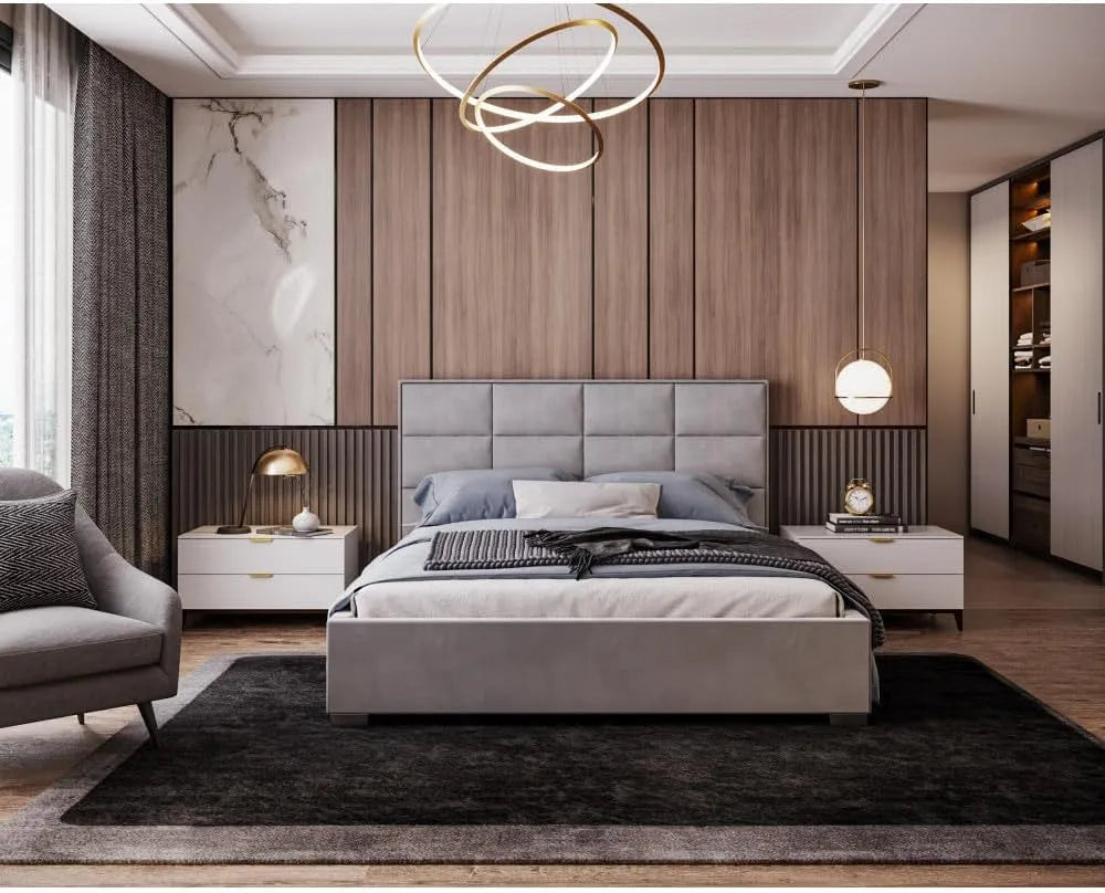 Lit coffre APOLLO 160 x 200 cm avec sommier à – 160 × 200 cm, gris