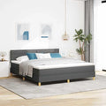 Lit rembourré et cadre de lit tapissé: RVB, revêtement en tissu, réglable, affichage LED, 180 × 200 cm, gris