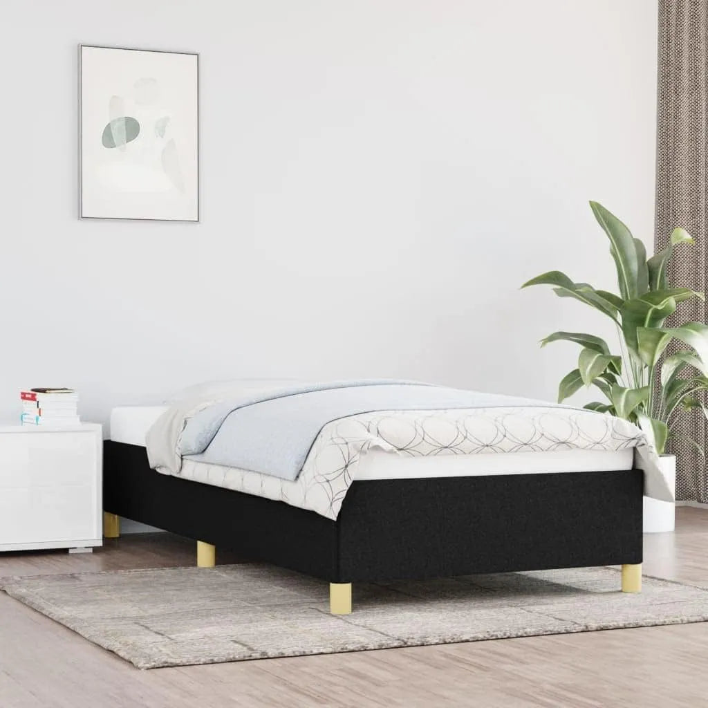 Structure de lit sans Matelas Noir 90x190 cm Simple – revêtement en tissu, 90 × 190 cm