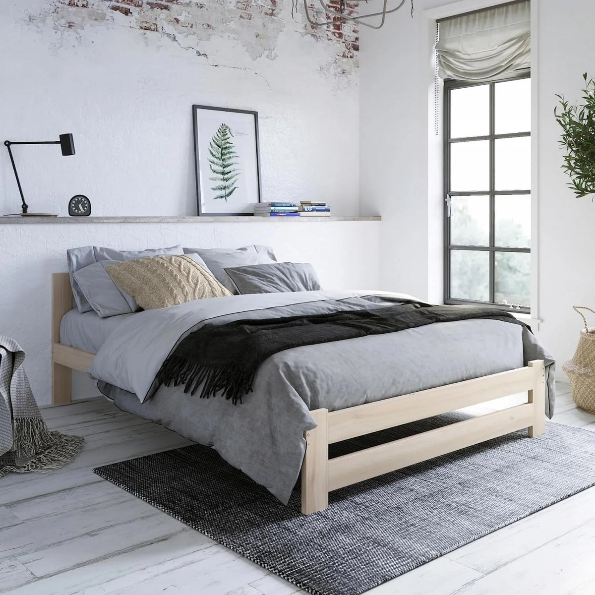 Home Collective Lit en bois de 120 x 200 cm: 120 × 200 cm