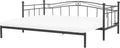 Beliani Lit banquette et lit d'appoint Extensible en Métal Noir 80/174 x 200 — 174 × 200 cm