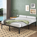 Cadre de lit et structure de lit 180x200 en Métal avec Pieds d'angle Ronds – avec rangement, 2 Places, 180 × 200, 30.5 cm, noir