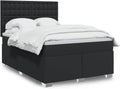 Sommier à Lattes avec Matelas 140x200 cm Noir Similicuir: RGB, en cuir PU, éclairage RGB, réglable, affichage LED, 140 × 200 cm