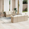 Salon de jardin et ensemble lounge – avec coussins, 8 pièces, 71.8 KG, beige