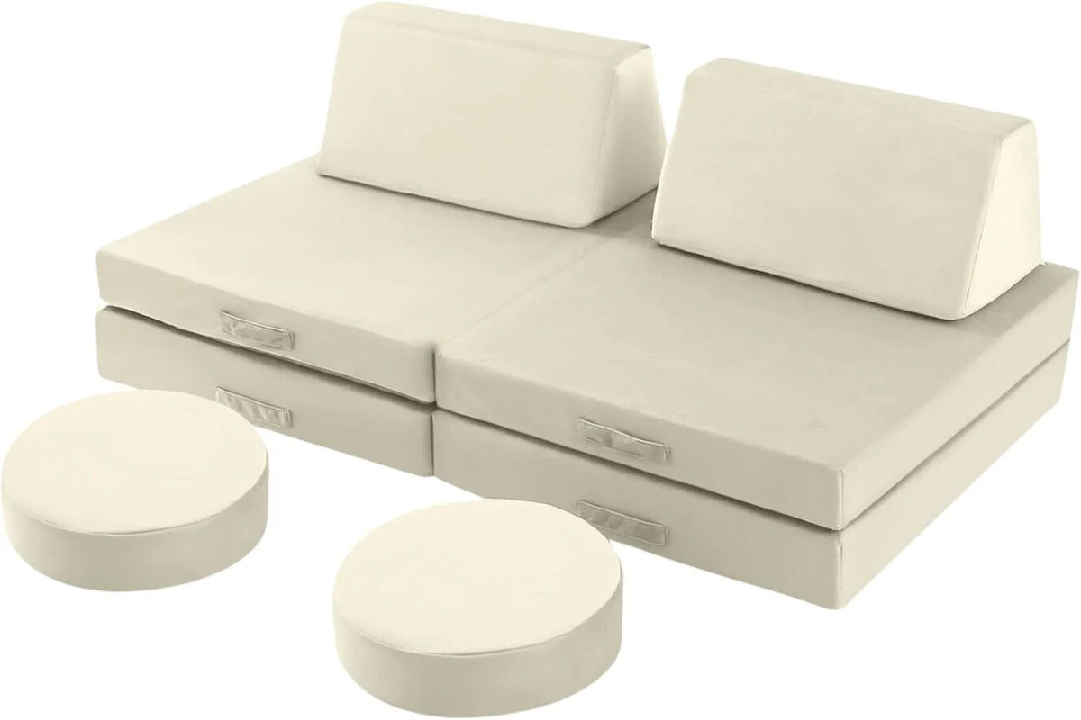 Canapé modulaire – pour enfant, rembourrage en mousse, 8 pièces
