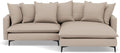 Canapé d'angle et canapé panoramique — réversible, revêtement en tissu, 4 Places, beige