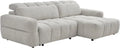 Canapé d'angle et canapé panoramique – CARIALA, angle droit, revêtement en tissu, beige