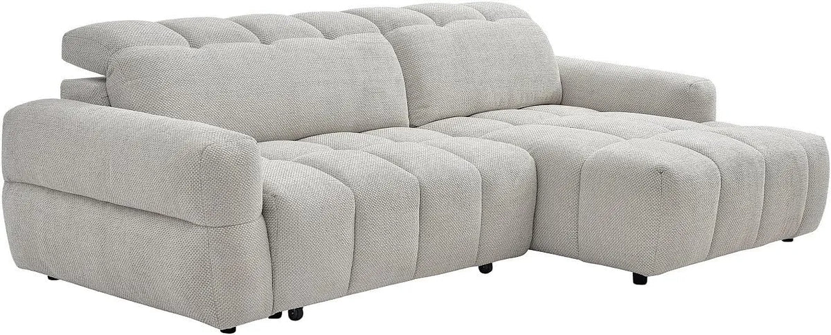 Canapé d'angle et canapé panoramique – CARIALA, angle droit, revêtement en tissu, beige