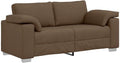 Canapé – respirant, revêtement en tissu, rembourrage en mousse, avec coussins, 180 × 77 × 82 cm, marron