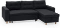 Canapé d'angle et canapé panoramique: réversible, revêtement en tissu, avec rangement, convertible, 3 Places, anthracite, avec rangement intégré