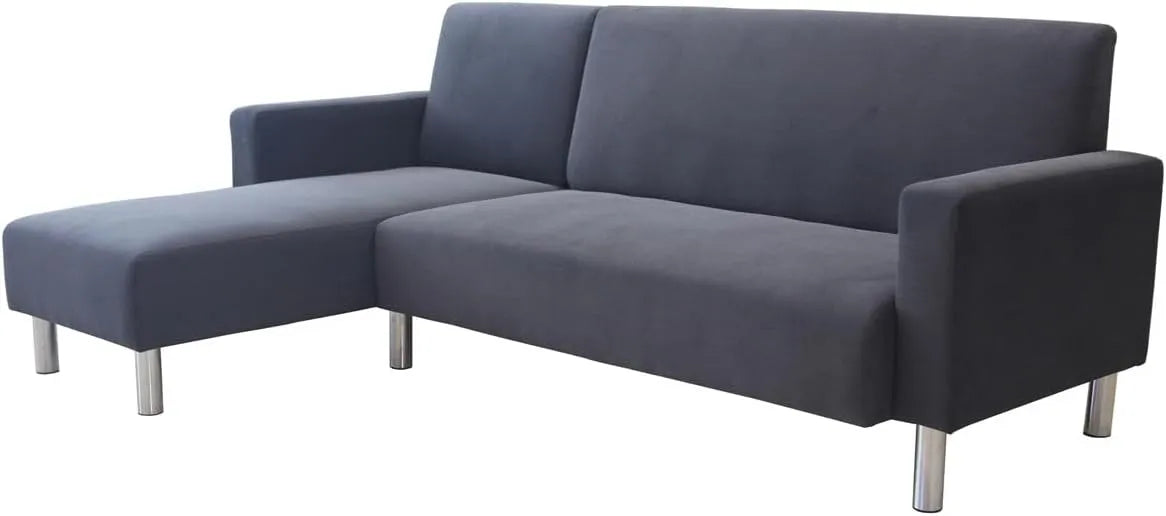 Canapé d'angle et canapé panoramique – réversible, revêtement en tissu, 4 Places, gris