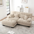Canapé modulaire: en chenille, avec accoudoirs, avec coussins, 2 Places, beige