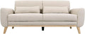 Canapé: EKTOR, revêtement en tissu, en bois, 3 Places, beige