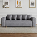 Canapé — USINE, en velours côtelé, en bois, convertible, avec coussins, 3 Places, 213 × 127 cm, en bois massif