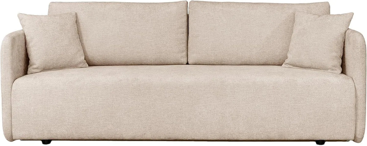 Canapé – CELSY, revêtement en tissu, convertible, 3 Places, beige