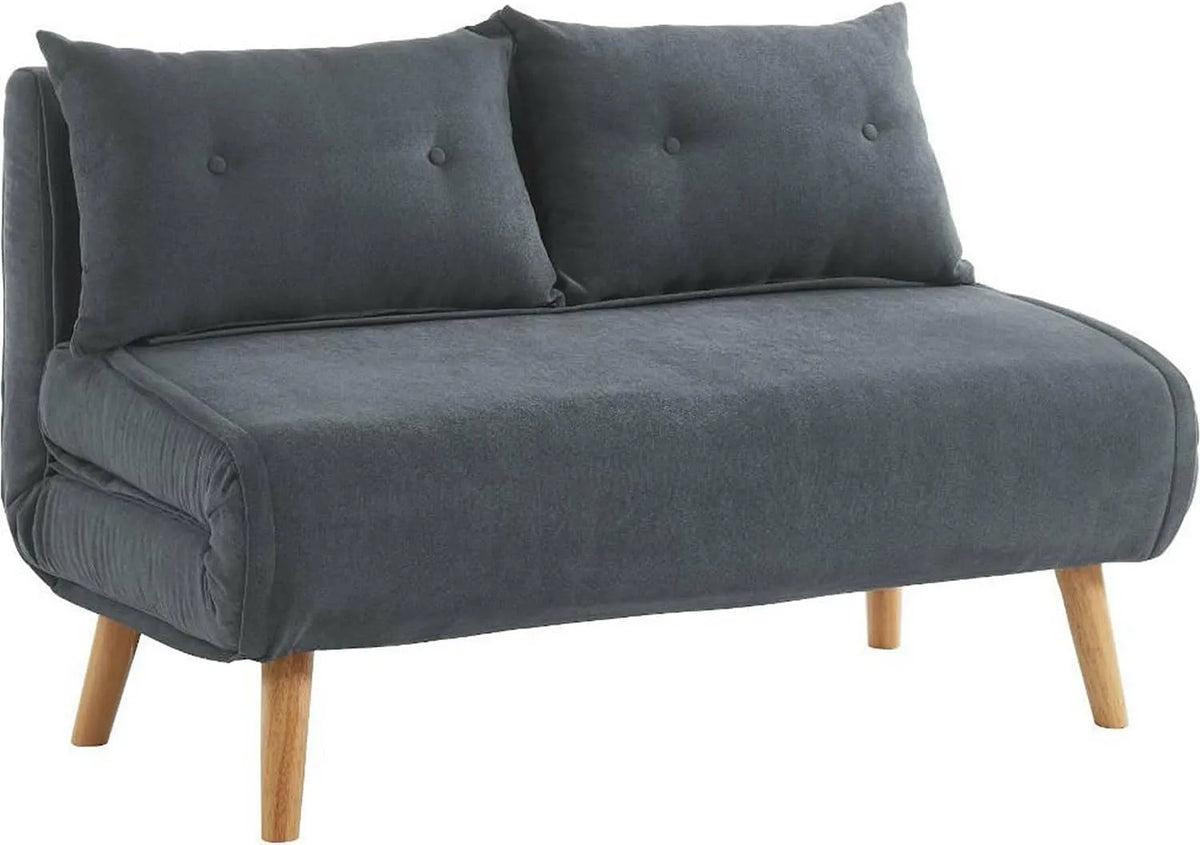 Canapé – revêtement en tissu, convertible, 2 Places, gris