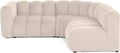 Canapé d'angle et canapé panoramique: angle droit, revêtement en tissu, avec accoudoirs, 4 Places, beige