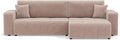 Canapé d'angle et canapé panoramique — réversible, revêtement en tissu, convertible, 5 Places, beige