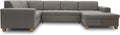 Canapé d'angle et canapé panoramique – 162 × 333 × 199 cm, gris, DOMO U 162