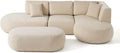 Canapé d'angle et canapé panoramique — Salon, angle droit, revêtement en tissu, 5 Places, beige