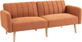 HOMCOM Canapé: revêtement en tissu, en bois, convertible, avec dossier, 2 Places, marron, inclinable