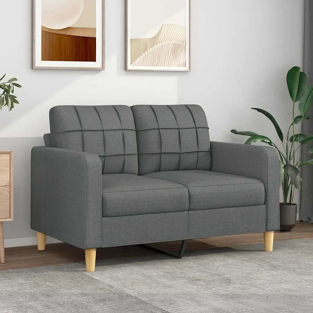 Canapé — revêtement en tissu, 2 Places, 120 cm, 21.3KG, gris