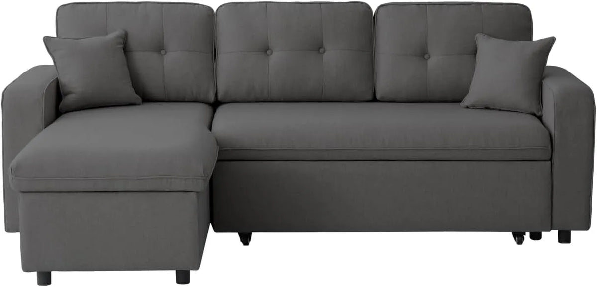 Canapé d'angle et canapé panoramique: réversible, revêtement en tissu, convertible, gris
