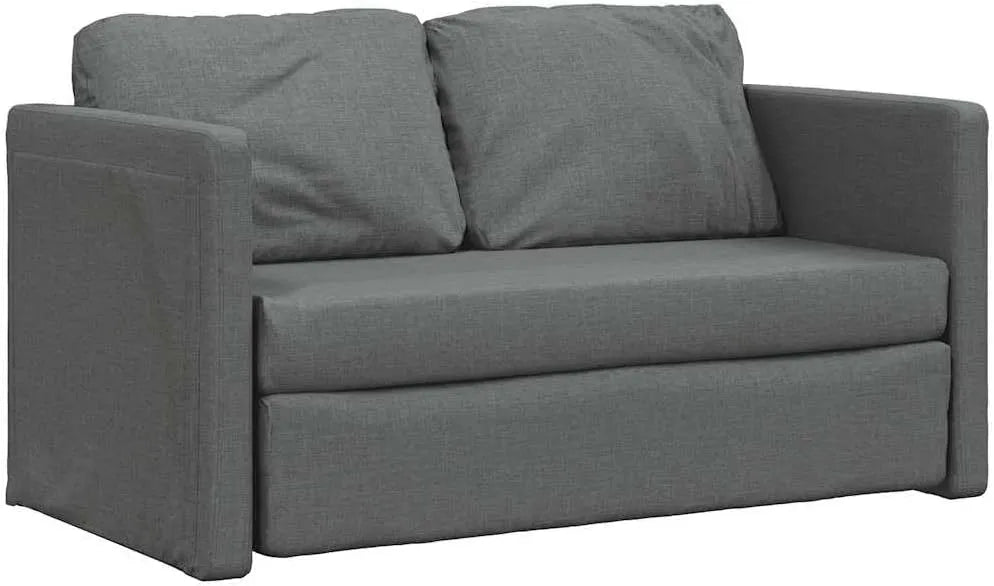 Canapé convertible et canapé-lit — revêtement en tissu, avec coussins, pliable, gris