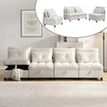 Canapé convertible et canapé-lit – modulaire, en chenille, avec rangement, 4 places, beige