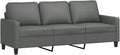 Canapé – revêtement en tissu, 3 Places, 180 cm, gris