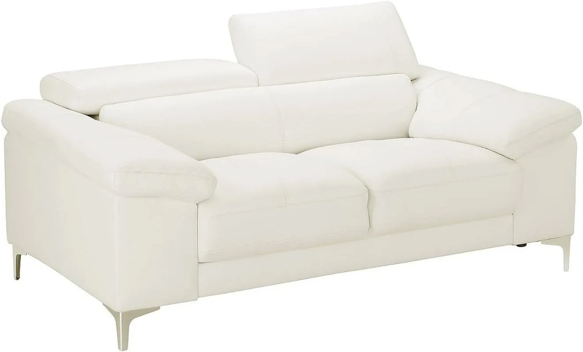 Canapé: en cuir, 2 Places, blanc