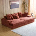 Canapé – USINE, assise profonde, en velours côtelé, en bois, avec coussins, 4 Places, en bois massif