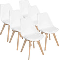 Chaise: en bois, Lot de 6, 48.5cm, 42cm, 81cm, blanc