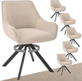 Chaise: en métal, pivotant, avec accoudoirs, avec dossier, Lot de 6, beige