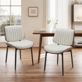 Chaise — en métal, en bois, Lot de 2, beige