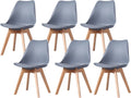 Chaise: ROJO, en bois, Lot de 6, gris