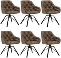 Chaise: en métal, avec dossier, Lot de 6, marron