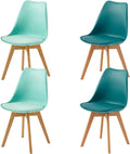 Chaise: en bois, avec coussins, Lot de 4, vert