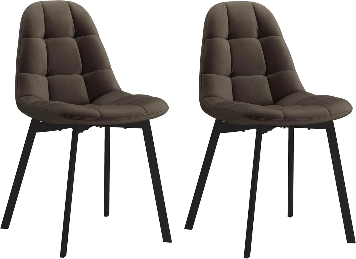 Chaise – en métal, noir, revêtement en velours