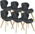 Chaise — en bois, Lot de 6, Set de 6, 78 × 47 × 52 cm, noir