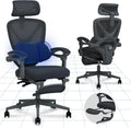 Bureau et table informatique – OC4, technologie 3D/4D, avec accoudoirs, réglable, aération en maille, noir, FLEXISPOT OC4, hauteur réglable