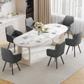 Chaise: pivotant, avec accoudoirs, Lot de 6, gris, revêtement en velours