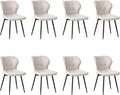 Chaise – en métal, revêtement en tissu, Ensemble de 8, noir