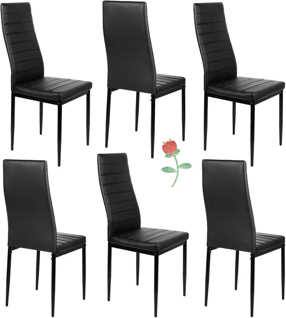 Chaise — SGS, Lot de 6, noir