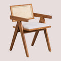 Chaise – en bois, avec accoudoirs, en résine tressée