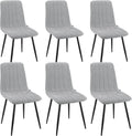 Chaise — en métal, avec dossier, Lot de 6, gris
