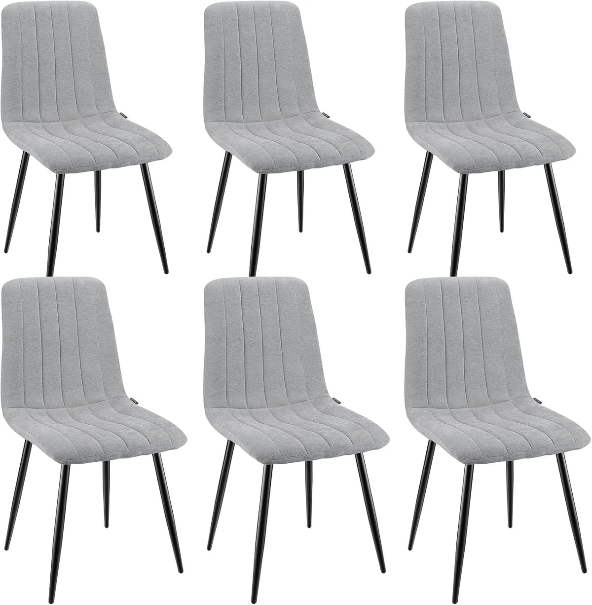 Chaise — en métal, avec dossier, Lot de 6, gris