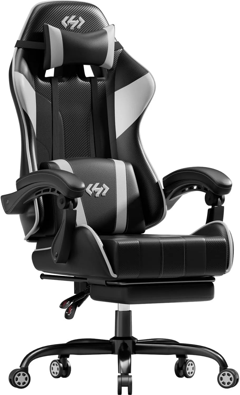 Chaise: avec coussins, pour gaming, réglable, noir, hauteur réglable